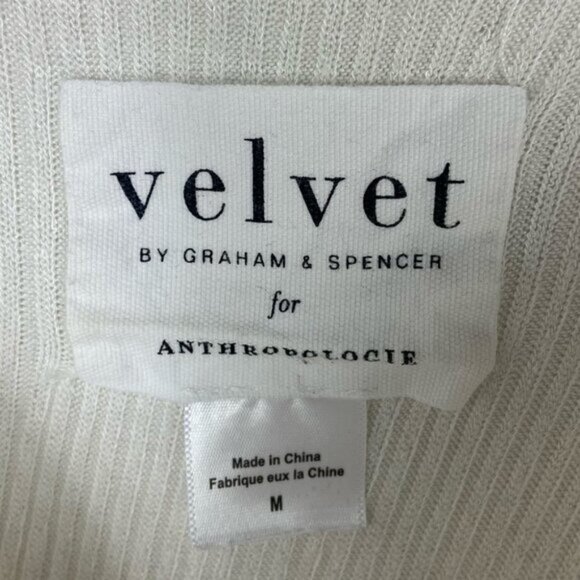 Anthropologie Chrissy Tunic White Velvet Graham Size Medium Long Sleeve Boho M - Picture 4 of 10